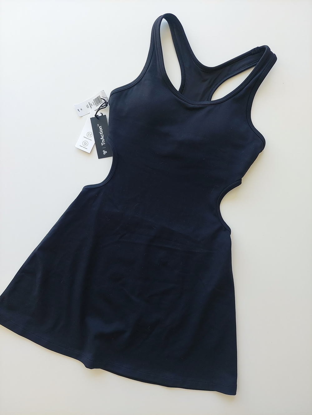 TNA Aritzia Sporty Dress Mini Black Tennis Short Open Back Life Surpass S